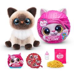 Jucarie de plus interactiva - Smitten Kittens, pisica cu accesorii supriza (mai multe modele-culori, pret pe bucata)