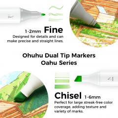 Set 60 markere Fine & Chisel - Ohuhu Oahu - Multicolor