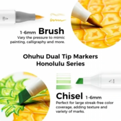 Set 60 markere - Baza alcool - Dual Tips - Brush & Chisel