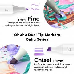 Set 120 markere - Ohuhu Oahu - Fine & Chisel