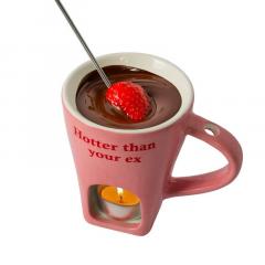 Cana cu suport pentru lumanare 140 ml - Hotter than your ex - Roz