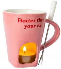 Cana cu suport pentru lumanare 140 ml - Hotter than your ex - Roz