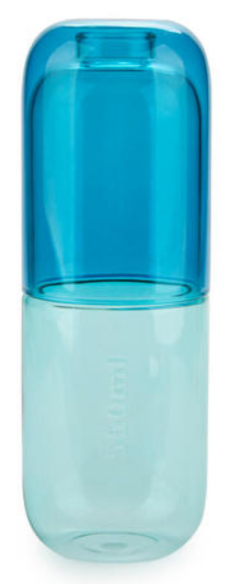 Set sticla 250 ml + pahar - Albastru