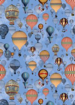 Hartie de impachetat - Blue Hot Air Balloons