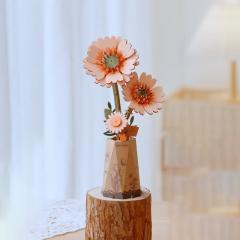 Puzzle 3D  - Floarea Gerbera portocalie deschisa, 132 piese