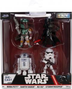 Set 4 figurine - Metalfigs - Star Wars: Boba Feet, Darth Vader, R2-D2, Stormtrooper