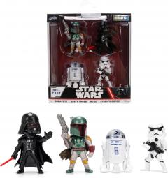 Set 4 figurine - Metalfigs - Star Wars: Boba Feet, Darth Vader, R2-D2, Stormtrooper
