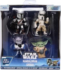 Set 4 figurine - Metalfigs - Star Wars The Mandalorian and Grogu