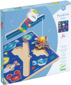 Set de joaca pentru bebelusi 2in1 - Puzzle si Pescuit magnetic