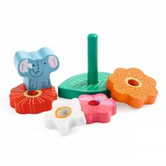 Puzzle din lemn si joc de asamblat (2 in 1) - Happy, 7 piese