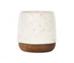 Ceasca - Nordika White 100ml, stoneware+acacia wood