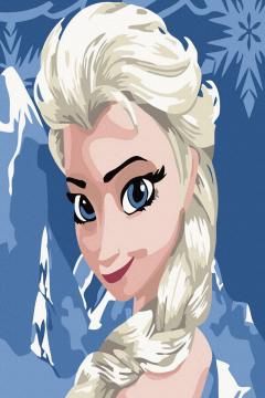 Set pictura pe numere - Elsa Frozen, 20x30 cm