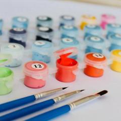 Set pictura pe numere - Flori pastelate, 40x50 cm