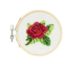 Kit goblen - Mini Cross Stitch Embroidery Kit - Rose