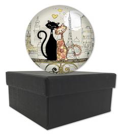 Glob-Presse Papier -Chats en amour