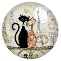 Glob-Presse Papier -Chats en amour