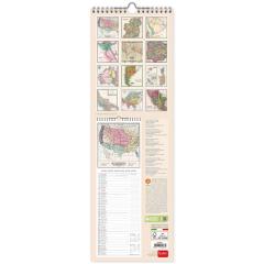 Calendar de perete 2023 - Vintage Maps, 16x49 cm