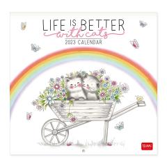 Calendar de perete 2023 - Life is Better with Cats, 30x29 cm