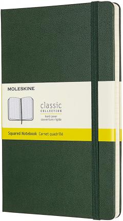 Carnet - Moleskine Classic - Hard Cover, Large, Squared - Myrtle Green