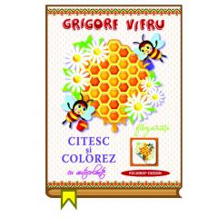 Citesc si colorez cu autocolante  - Fagurasi