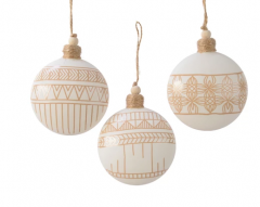 Glob - Glass Wooden Beads - Wool White, mai multe modele