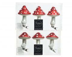 Set 3 decoratiuni - Mushroom On Clip Glass Dots, doua modele