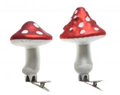 Set 3 decoratiuni - Mushroom On Clip Glass Dots, doua modele