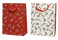 Punga cadou - Giftbag Paper Christmas Mistletoe-Holly, M - mai multe modele