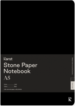 Carnet A5 - Stone Paper - Hardcover, Dot Grid - Black