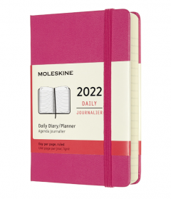 Agenda 2022 - 12-Month Daily Planner - Pocket, Hard Cover - Pink Bouganvilla