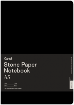 Carnet A5 - Stone Paper - Softcover, Dot Grid - Black