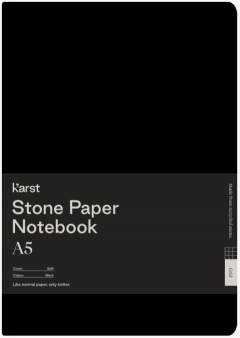 Carnet A5 - Stone Paper - Softcover, Grid - Black