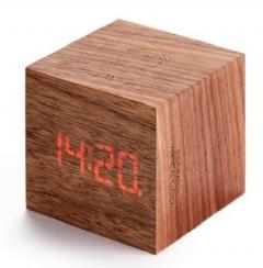 Ceas cu alarma - Cube Plus - Natural Cherry
