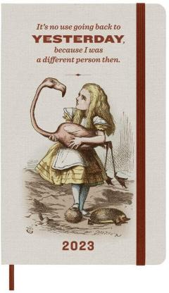 Agenda 2023 - 12-Months Weekly - Limited Edition - Large, Hard Cover - Alice in Wonderland - Alice - Almond White