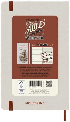 Agenda 2023 - 12-Months Weekly - Limited Edition - Large, Hard Cover - Alice in Wonderland - Alice - Almond White