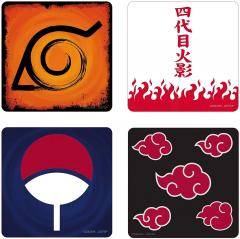Set 4 suporturi pahare - Naruto Shippuden - Emblems