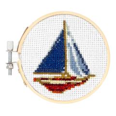 Mini kit goblen - Mini Cross Stitch Embroidery Kit - Sailboat