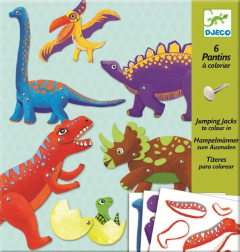 Set de colorat si asamblat - Dinozauri in miscare